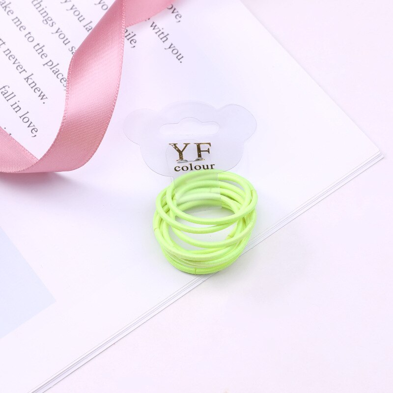 Lot d'élastiques en Nylon pour filles, couleurs acidulées, 3CM, lot de 30 pièces, bandes de caoutchouc pour enfants, porte-queue de cheval, accessoires pour cheveux: green