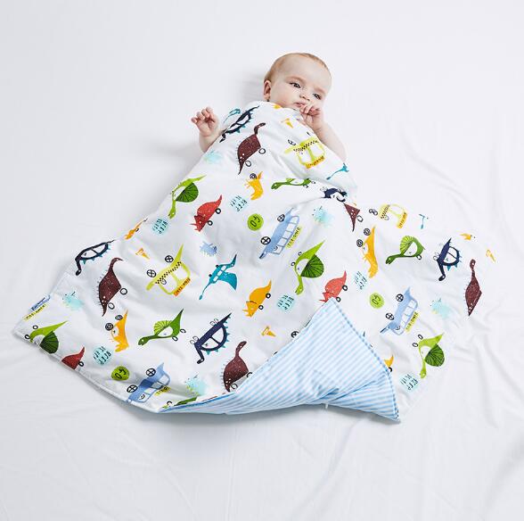 Zachte Baby Baby Hooded Deken Dikker Katoen Inbakeren Wrap Deken Sleepsack Afdrukken Winter Warm Houden BMT047: BMT047I