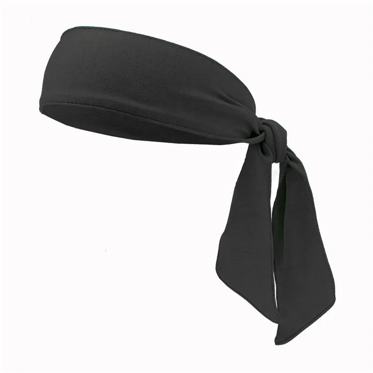 Banda elástica deportiva de Color para tenis, Unisex, hombres, mujeres, niños, niñas, adolescentes, diadema para gimnasio, Fitness, Yoga, bandas para el cabello, sombreros atléticos: Negro