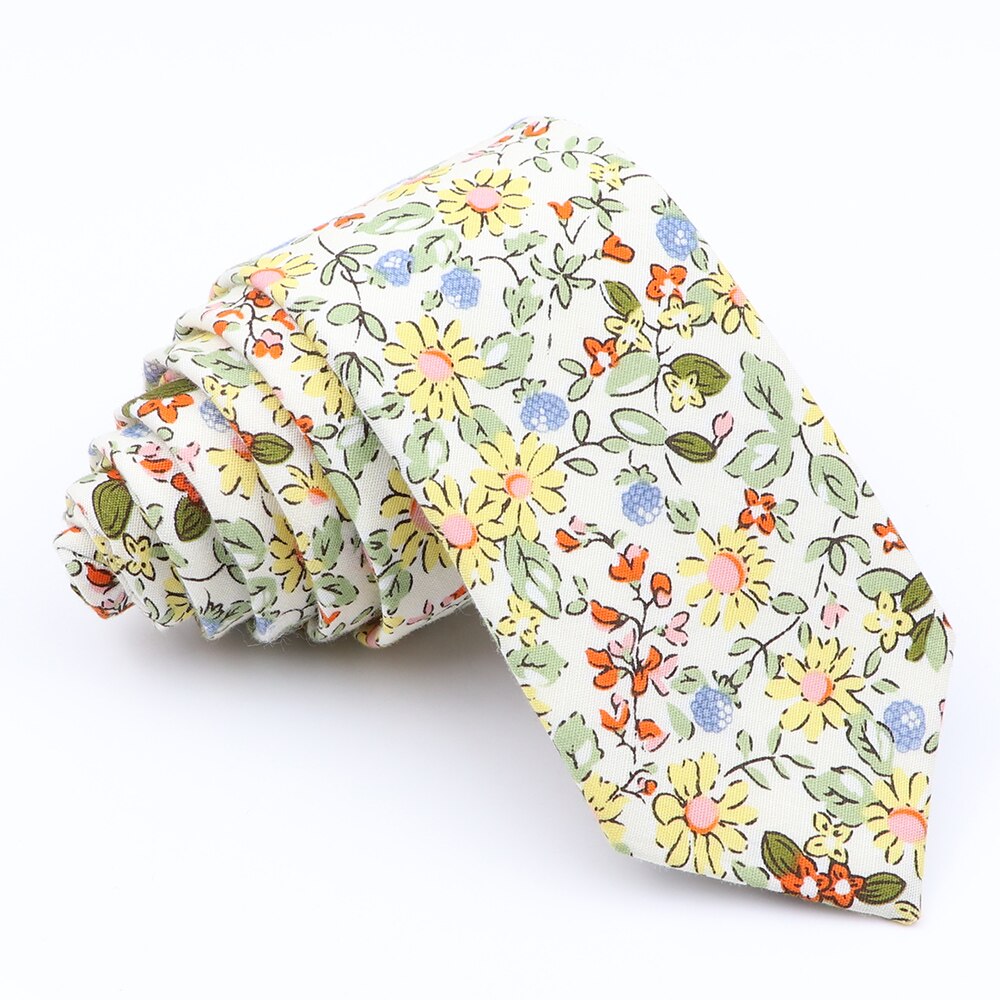 Nova moda algodão gravata floral para homem mulher silm gravata com estampa flor padrão gravata para casamento casual gravatas ternos cravat