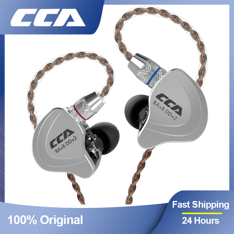 CCA C10 słuchawki technologia hybrydowa 4BA + 1DD douszne HiFi DJ sportowe zatyczki do uszu słuchawki przewodowe 10 jednostka napędu zestaw słuchawkowy z redukcją szumów