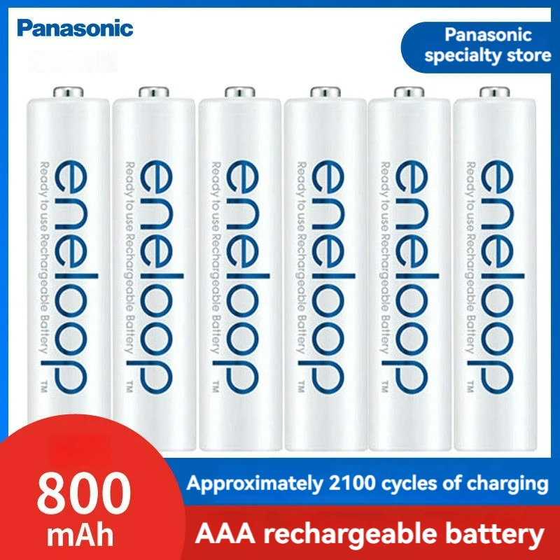 Nowe akumulatory Panasonic Eneloop 800mAh AAA 1.2V NI-MH do zabawek elektrycznych Latarka Aparat fotograficzny Wstępnie naładowany akumulator