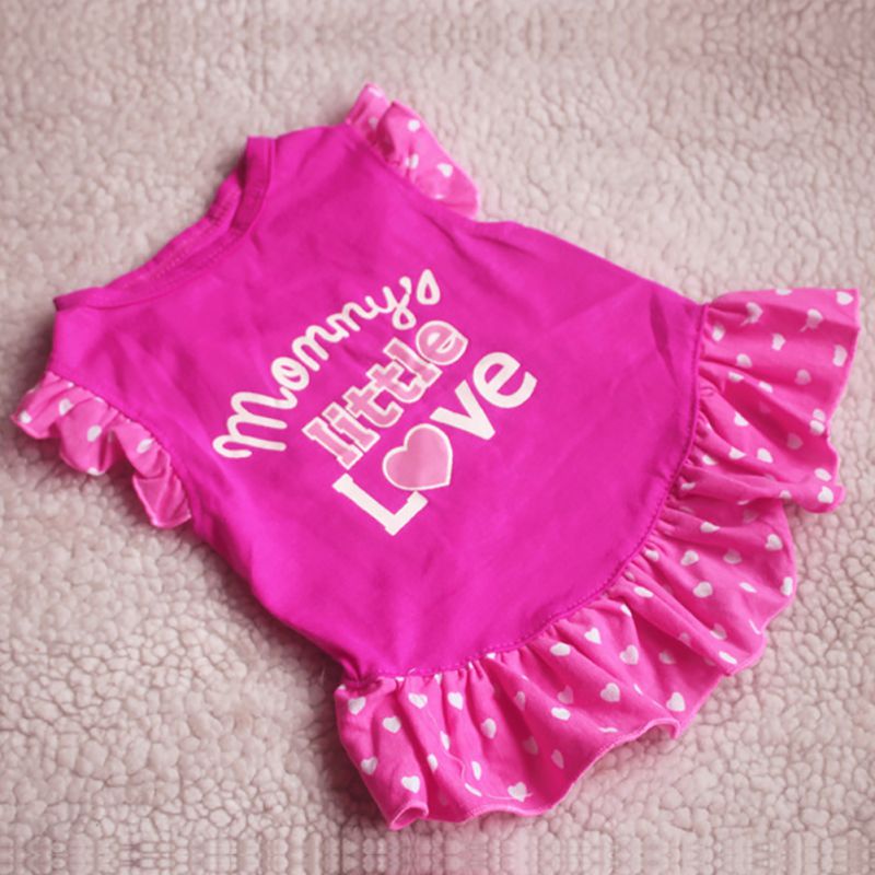 Lente Zomer Kleine Prinses Hond Kat Huisdier Jurk Brief Gedrukt Kleding Puppy Boog Vest T-shirt Jas Jurk Kleding Voor puppy