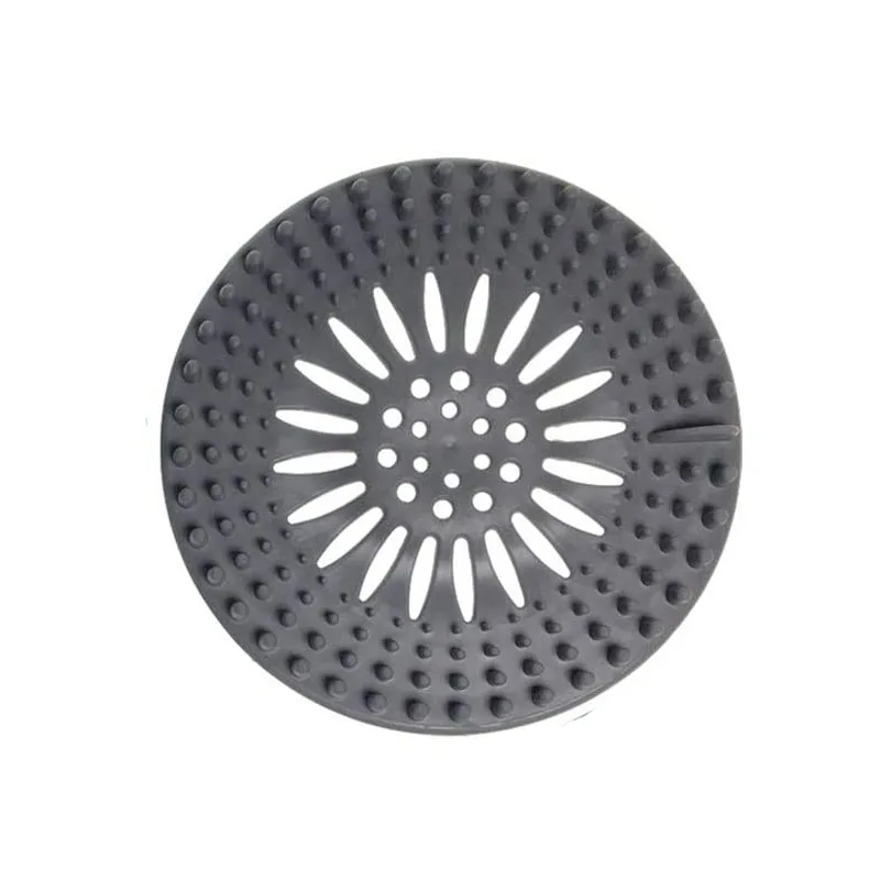 2 Stück runder Silikon-Abfluss-Haarfänger, Küchenspüle-Sieb, Badezimmer, Dusche, Bad, Stopper, Abflussabdeckung, Haarfalle für die Küche: Black