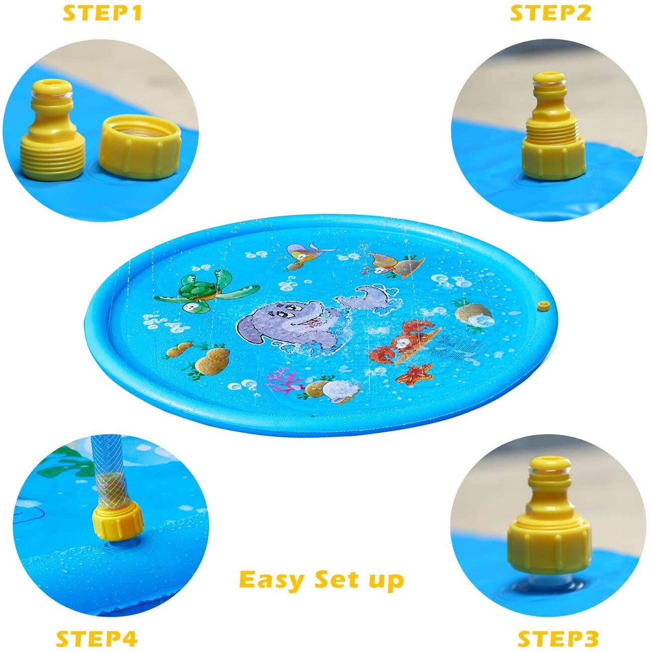 Tappetino per spruzzo d&#39;acqua per bambini giocattoli da esterno per bambini Dolphin Shark Sport Mat Dinosaur Rainbow Water Spray Mat giocattoli divertenti estivi