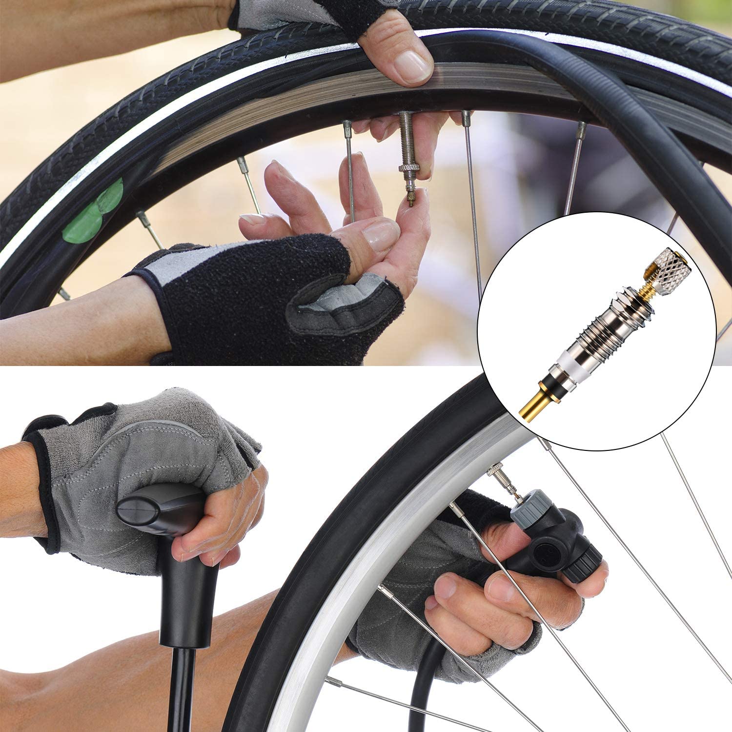 Cykel ventil kerne universal fransk presta cykel dæk mtb aftagelig udskiftning presta ventil kerne værktøj