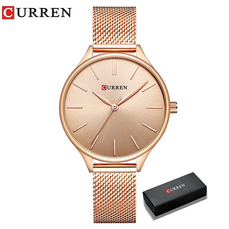 CURREN – montre-Bracelet à Quartz pour femmes, tendance, Style Simple, ,: rose box