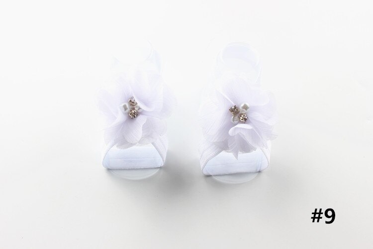 Baby Lace Foot Flower Barefoot Shoes Decorated Toddler Infant Socks Summer Style Sweet Accessories For Girl Photo Props: white