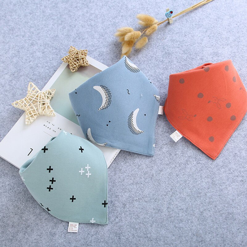 3 Pcs Slabbers Driehoek Dubbele Katoen Print Meisjes Jongens Speeksel Handdoek Dribble Bandana Slabbetjes Schattige Kids Soft baby Spullen