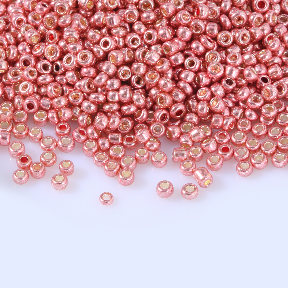 Cuentas de vidrio metálicas de 2mm, 11/0, espaciador redondo checo brillante, cuentas de semilla de corneta de cristal para fabricación de joyas, collar, pulsera, accesorios Diy: Lavanda