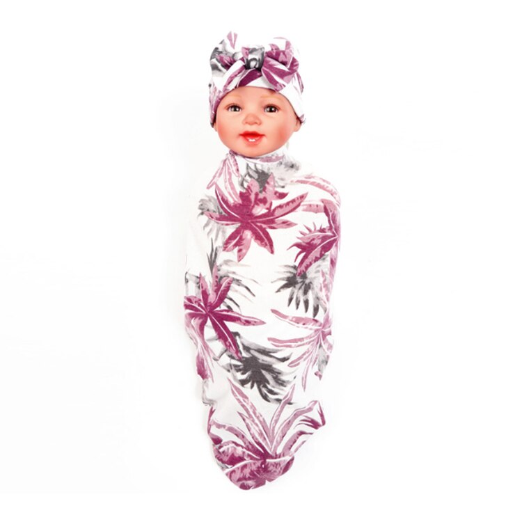 baby fotografie dekens enveloppen met Band cap een set kid bloemen Ontvangen Dekens meisjes baby dekens pasgeboren: Violet / 3M