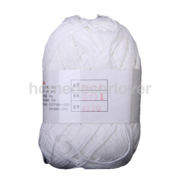 Blanco Tencel bambú hilo de algodón para bebé de coser hilo agradable suave
