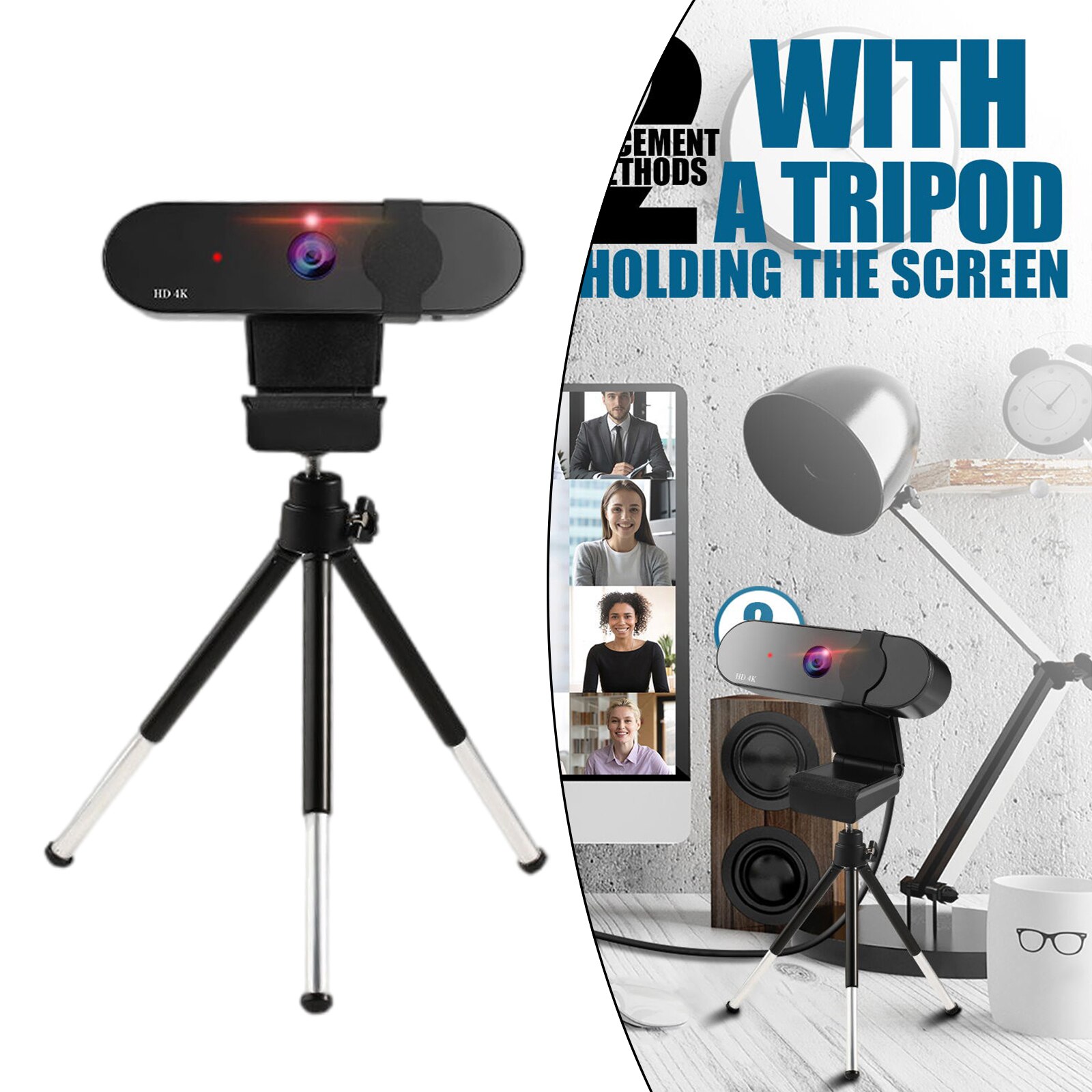 Business Webcam with Microphone &amp; Privacy Cover Computer Camera Auto-Focus for PC Monitor Laptop Livestream Conferencing: 4k