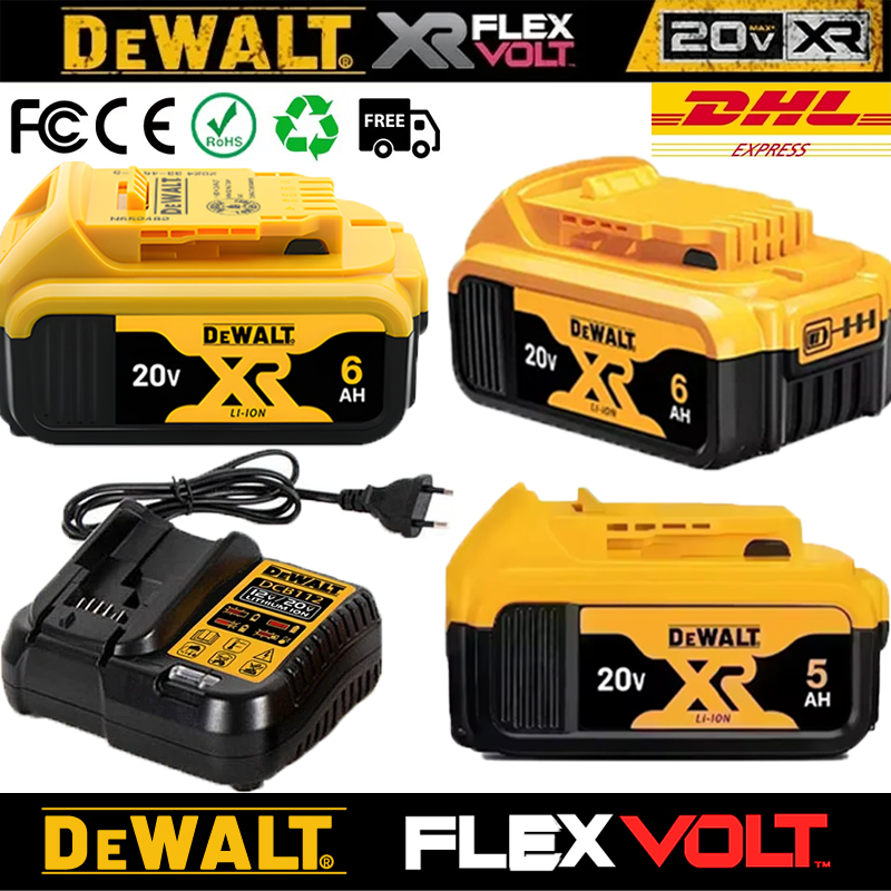 100%  stk . originale dewalt 18v batterier, , 2ah 5ah 6ah genopladelige lithium-ion batterier, dewalt dcb 200 udskiftningsbatteri til elværktøj