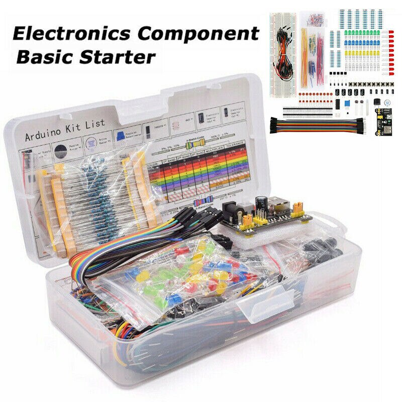 Electronics Component Basic Starter For Arduino Kit With 830 Tie-points Breadboard Cable Resistor Capacitor LED Potentiometer