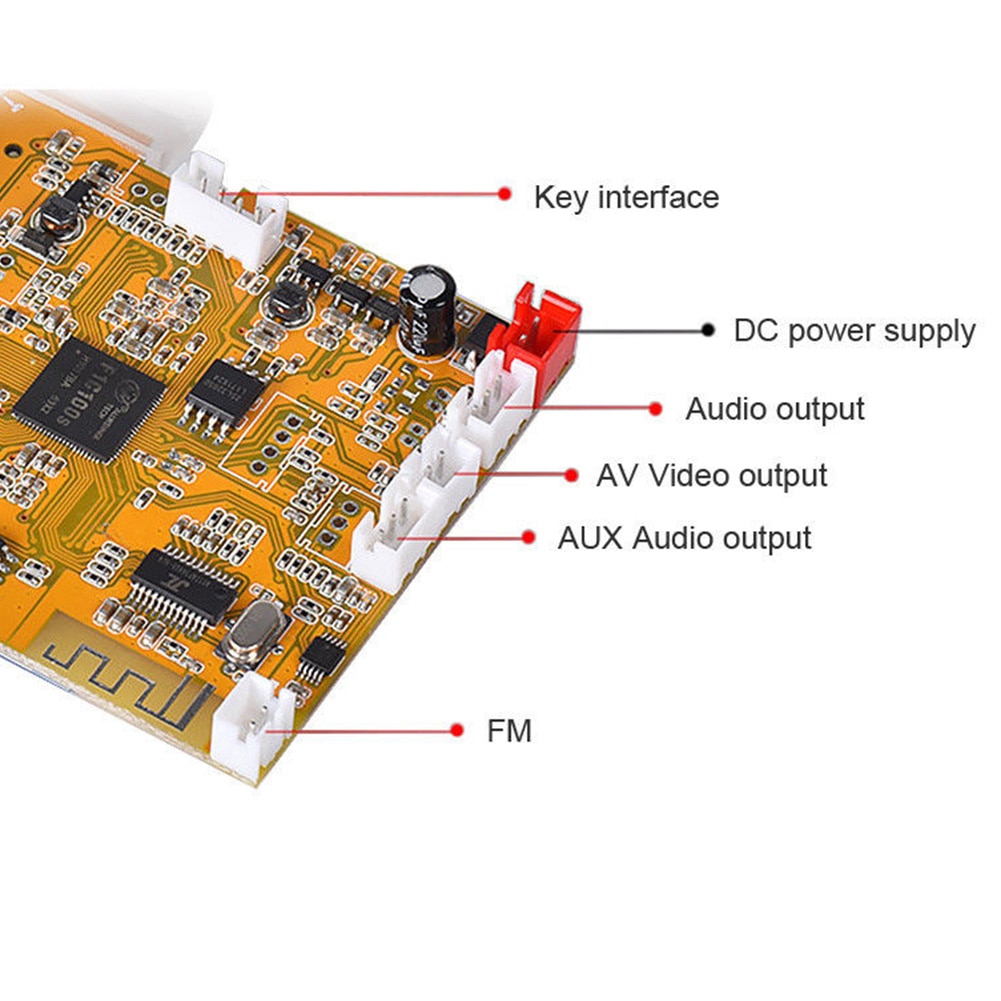 4.3 Inch LCD Screen Lossless Bluetooth Receiver Stereo Support FM E-book Lightweight Audio Video Multi Functional Decoder Board