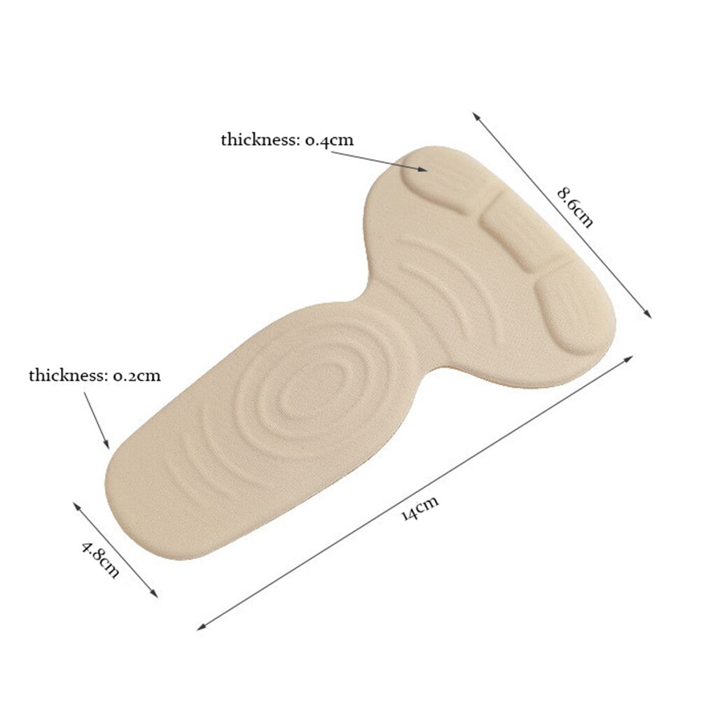 T-form innleggssåler høy hæl sko pads sklisikker svamp fot hæl beskytter sette inn bomull sport sandaler innsatser sko tilbehør