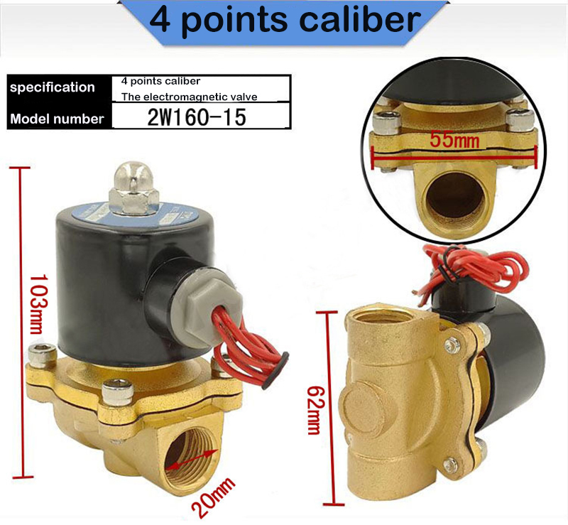 Normally closed solenoid valve 1/4",3/8",1/2",3/4",AC220V,DC12V/24V Electric Solenoid Valve Pneumatic Valve for Water Oil Air NC