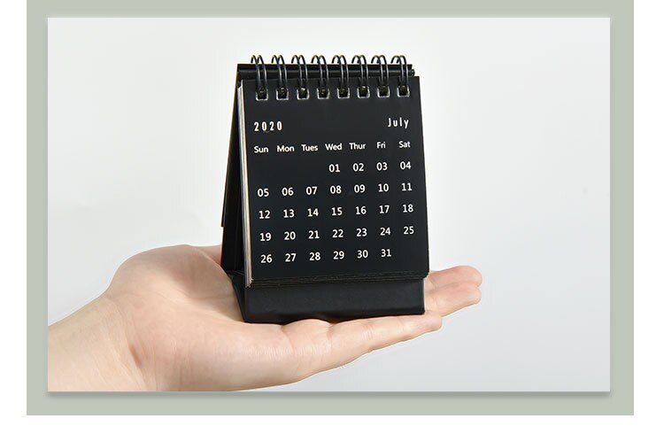 Skrivebordskalender dagbog novedade planlægger bordplade bord tidsplan notesbog mini bærbar kalender skole kontorartikler: Sort