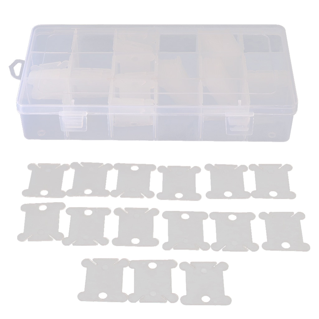 18 Compartments Embroidery Floss Organizer Box With 120pcs Plastic Floss Bobbins For Stitch