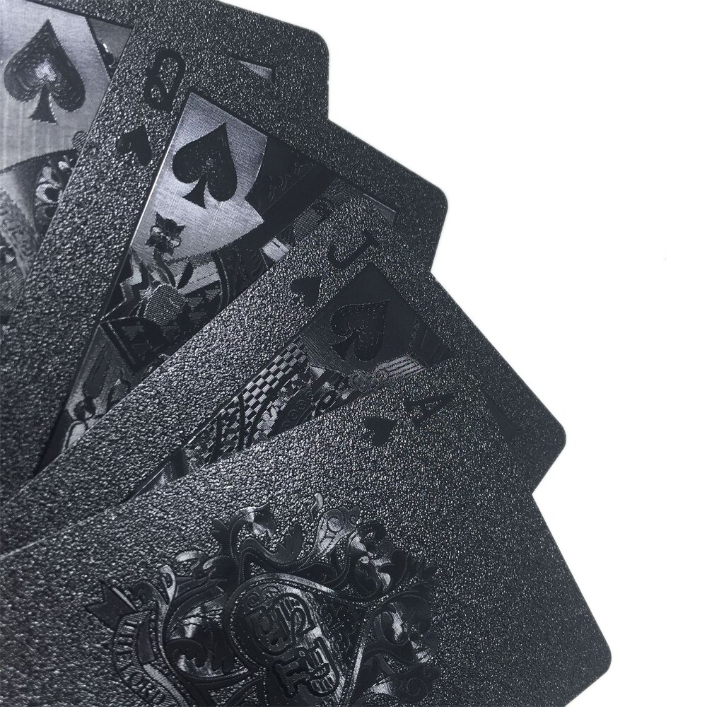 Cartas de juego de póker negro sin Color, cartas impermeables de plástico para mascotas/PVC, recuerdo de Turismo,