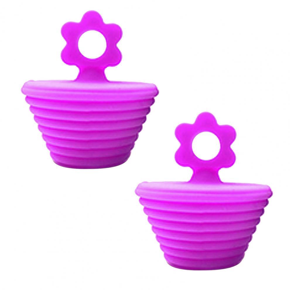 2 Pcs Useful Sink Plug Corrosion-resistant Flexible Drain Stopper Drain Deodorant Plugs for Home Drain Plug: Purple