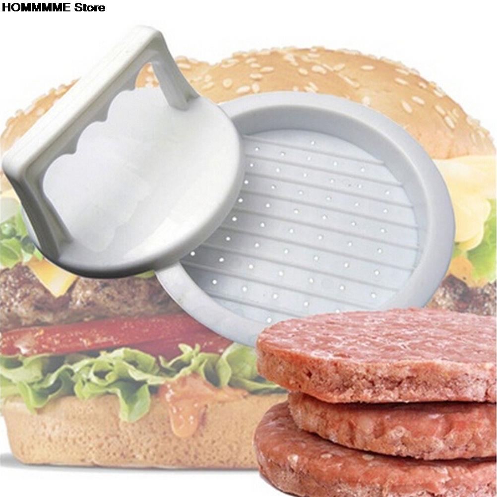 1 sæt rund form hamburger presse madkvalitet plast hamburger kød oksekød grill burger presse patty maker skimmel skimmel køkken værktøj