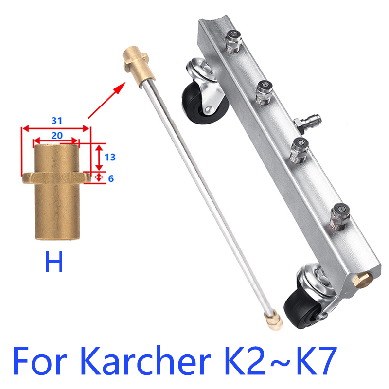 Buse de nettoyage à jet d&#39;eau pour châssis de voiture, pour Parkside Karcher K5 black et decker michelin buse haute pression adaptateur nettoyeur haute pression grip 1/4 washer: H