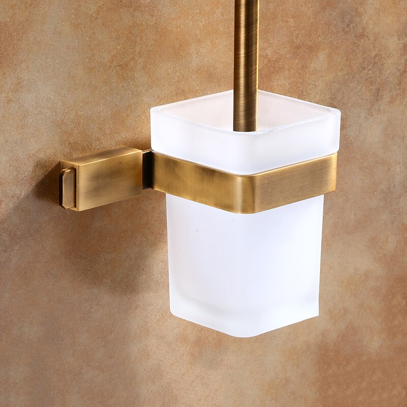 Antique Bathroom Hardware Suite Ancient Aluminum Bath towel rack Towel bar Toilet brush Tissue box Bathroom Accessories: Toilet brush 2