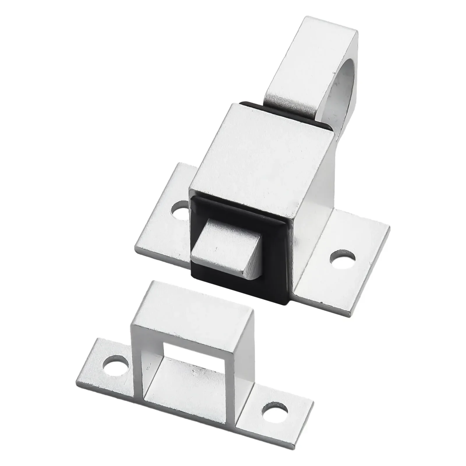 Türriegelriegel, Aluminiumlegierung, schwarz/weiß, für Fenster, Tor, Sicherheit, Zugring, Feder, Bounce, Türriegel, automatisches Riegelschloss: Black & White