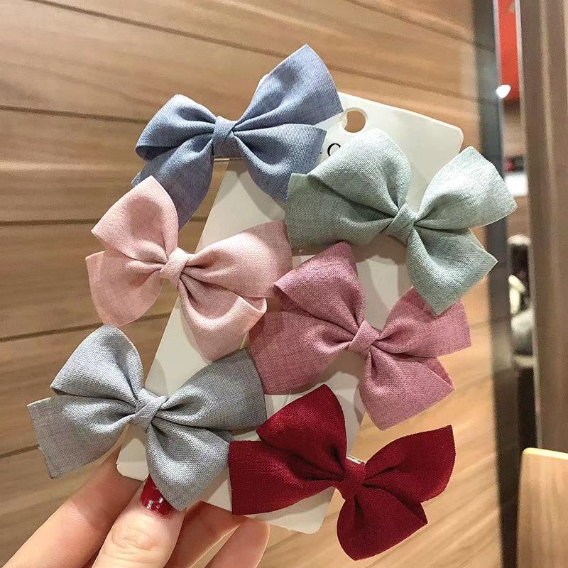 6Pcs/Set Kids Baby Hair Clip Colorful Bows Children Baby Girl Hair Clips Hairpin Haarspeldjes Barrettes Baby Hair Accessories: colorful 6pcs