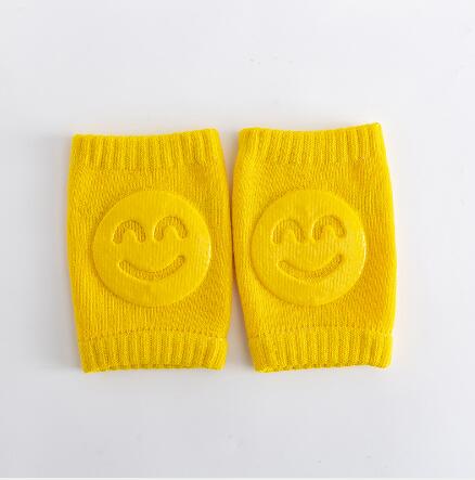sommer Frottee Baby Strümpfe Ellenbogen Pad Kleinkind Krabbeln Knie Pad Baby Art Knie Pad Smiley Gesicht Kniepolster Bein wärmer: Gelb