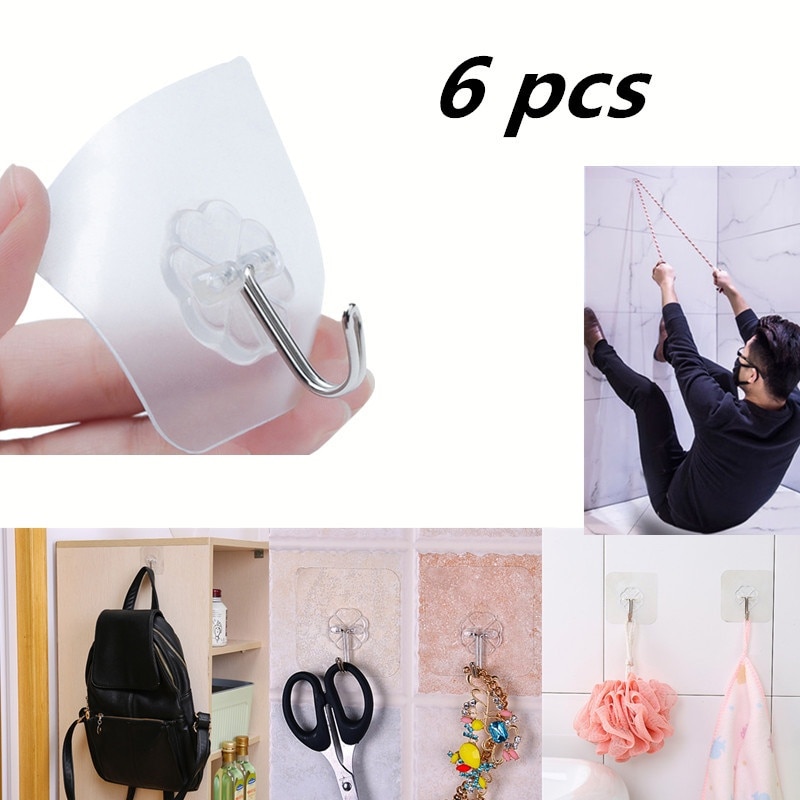 6x Saugnapf-Aufhänger Transparent – Für Glastische, Fenster & Möbel