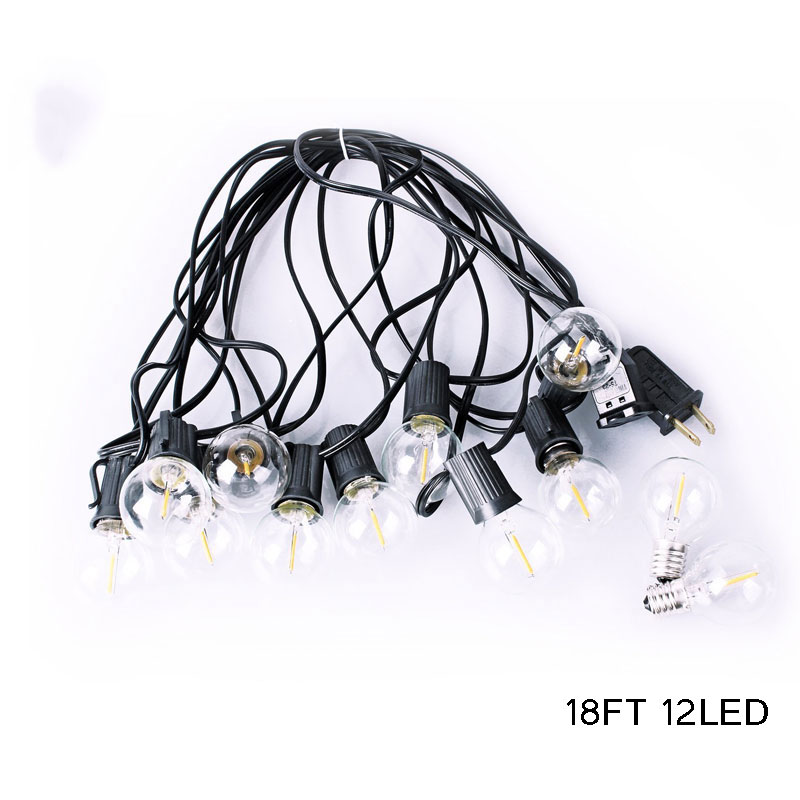 Waterdichte Outdoor 10M10LED & G40 1W Led Lamp Licht Snaar Licht Kan Worden Aangesloten Op Party Tuin Kerst guirlande Cafe: 18Ft 12LED / 110V