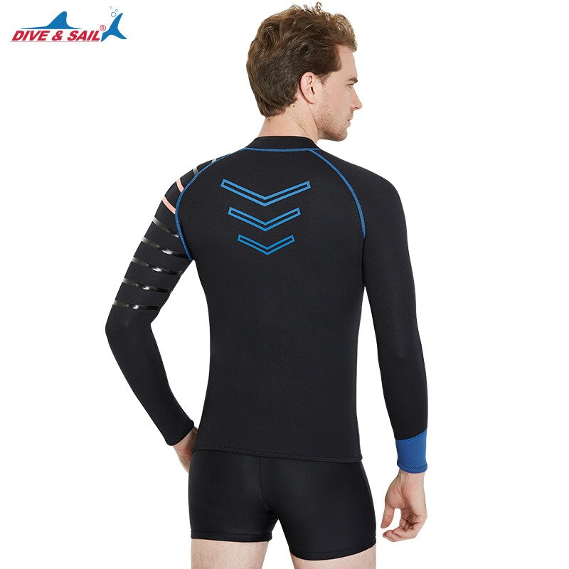 Men's 3MM Neoprene Wetsuit Skins Long Sleeve Jacket with Front Zipper Pants Shorts Rash Guard Spear fishing Diving Suit Wet Suit