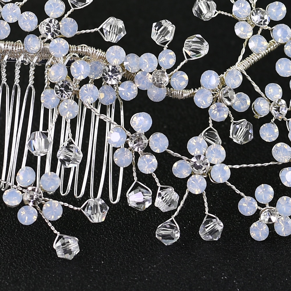 TRiXY H262 cristal peineta para novia de Clip de pelo peinetas para novia accesorios para el cabello de boda de diamantes de imitación peinetas para novia