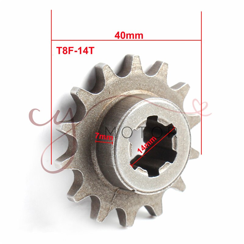 Tannhjul foran  t8f 11 14 17 20t 20 tannhjul til 47cc 49cc minimoto minisykkel moped scooter zz