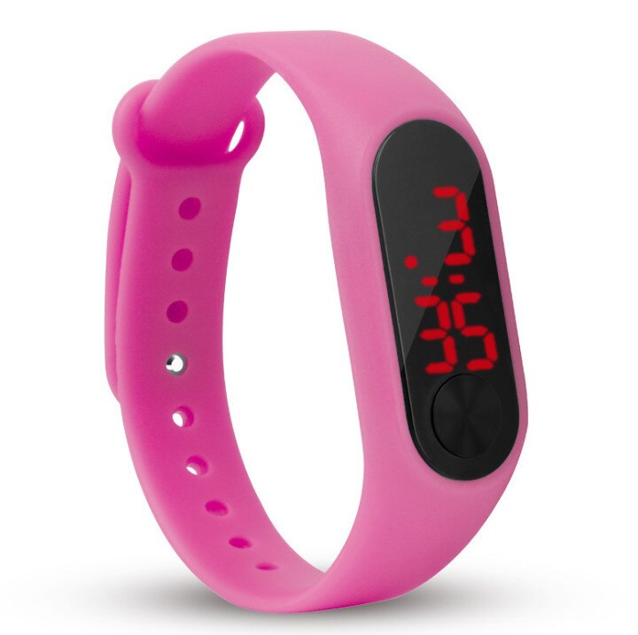 Reloj Led deportivo para niños, Reloj Digital para hombres y mujeres, pulsera de poliuretano para niños, Reloj electrónico para niños y niñas Reloj Digital Reloj Nino: Rosa
