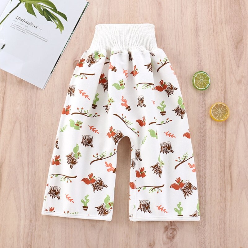 2 in 1 babybleierskjørtshorts vanntett absorberende pottetrening bleiebukser 23gd