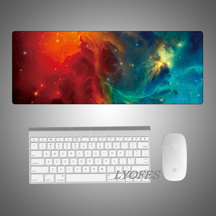 Gaming Desk Pads Cute Desk Mats Deskpad Starry Sky Kawaii Mouse Pad Large for Office Computer Keyboard Writing Desk Mat: 800x300x2mm 12