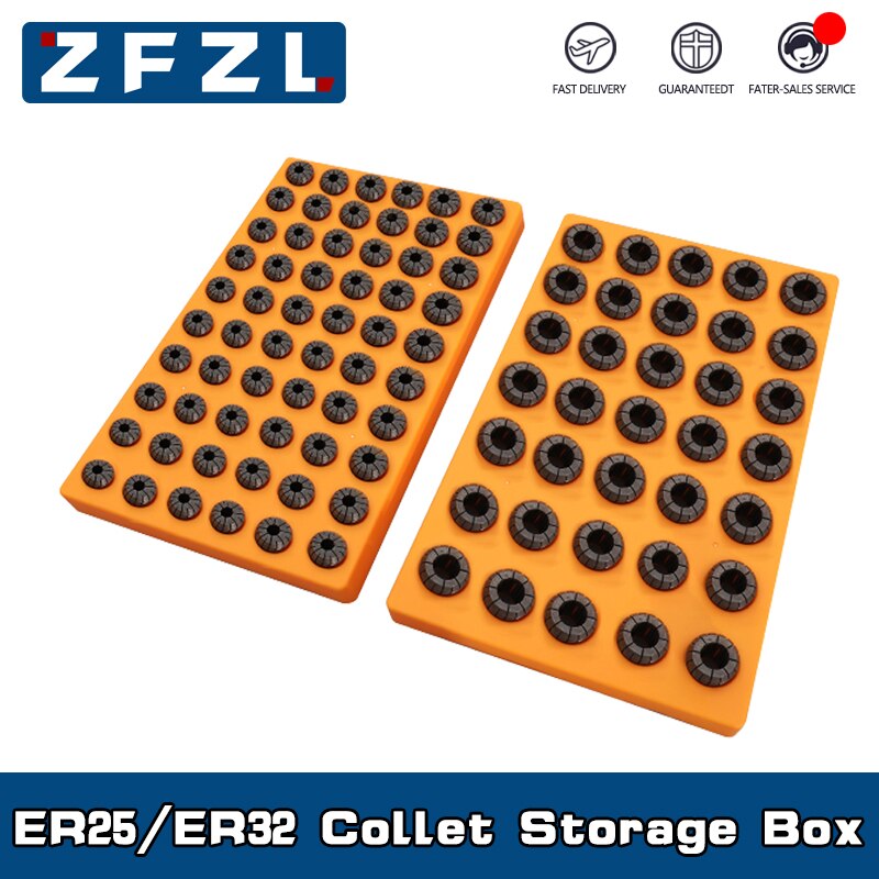 ER collet storage box 60 hole ER25 and 35 hole ER32 collet plastic finishing rackSpecial for CNC machine tools