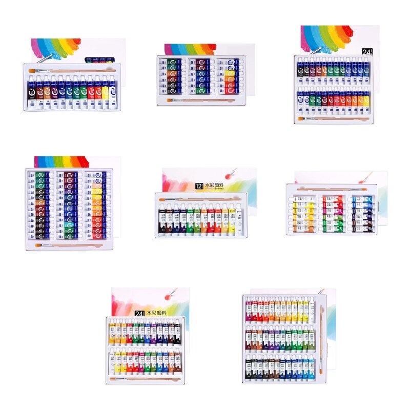 Aquarel Verf Set In Tubes Art Academy Gouache Pigment Kit 5Ml 12/18/24/36 Kleuren Voor Art student Schilders Beginners