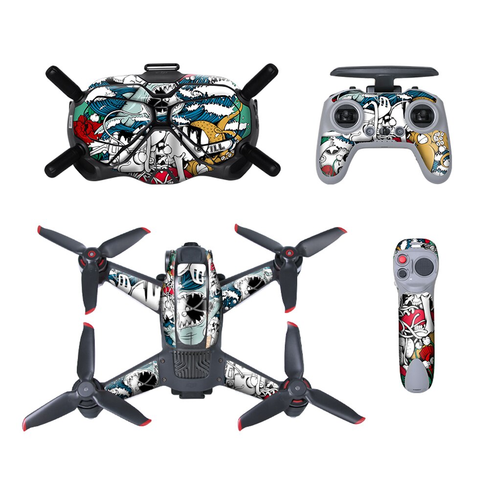 Dji Fpv Combo Behuizing Body Beschermende Stickers Film Skin Cover Verwijderbare Waterdichte Pvc Sticker Voor Dji Fpv Combo: 7