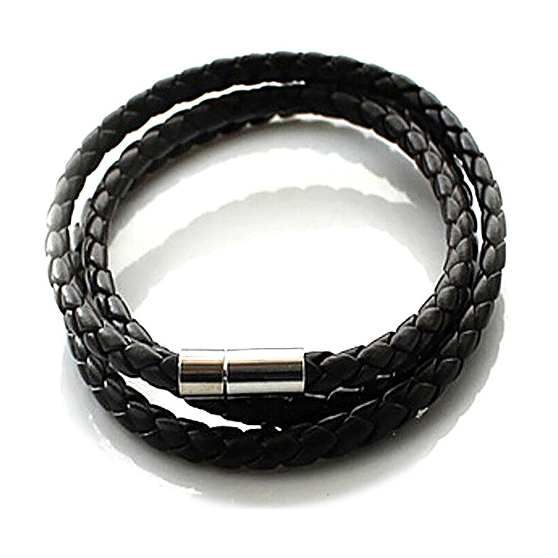 Style Multilayer Woven Leather Twist Rope Hand Chain Women Men Jewelry Accessories Bracelets & Bangles Bracelet Homme: Black