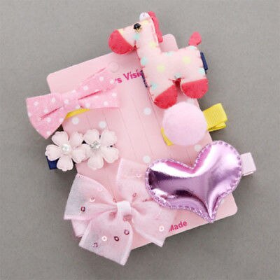 6pz/5pz Del bambino Tornante clip di Capelli Della Ragazza dell'arco Del Fiore mini Barrettes stella Bambini infante noi