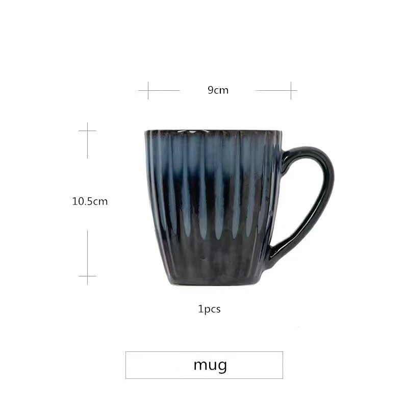 1pcs European Retro Ceramic Western Plate Personality Simple Oven Steak Plate Plate Salad Bowl And Mug: cup 1pcs