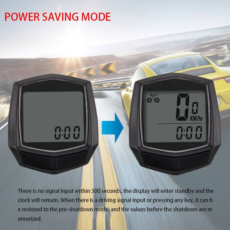LCD Bicycle Odometer Waterproof Multifunctional Bike Smart Tachometer Speedometer Portable Lightweight Bicycle Wired Speedometer