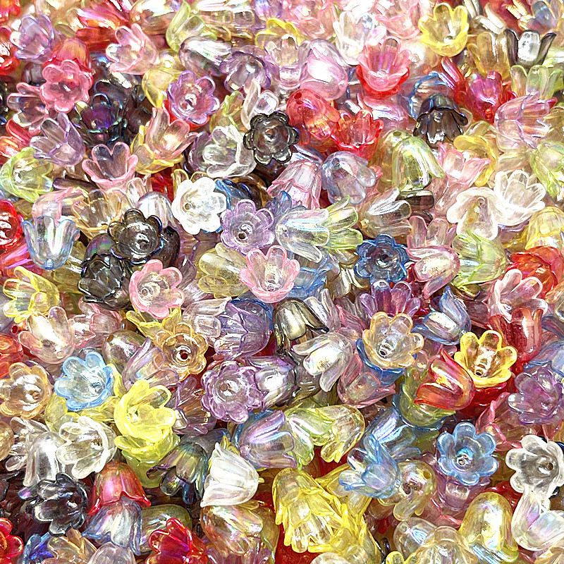 50pcs10x11mm acrílico Convallaria Majalis tapas de cuentas accesorios de joyería pulseras cuentas espaciadoras para fabricación de joyería accesorios DIY