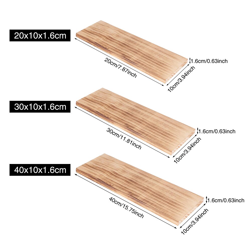 Solid Wood With Screws Office Easy Install Floating Shelf Kitchen Home Decor Book Holder Wall Mounted Space Saving Simple