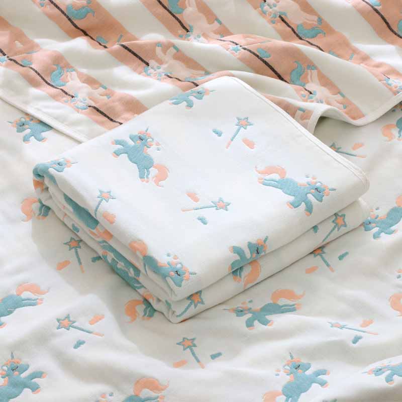 Gasa suave, hidroscopicidad rápida, toallas para bebés, manta para dormir para recién nacidos, colcha, manta para recién nacidos: white horse
